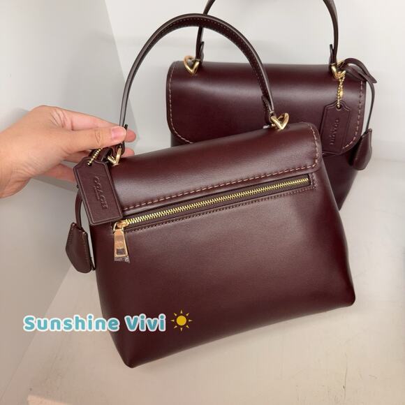 NWT Coach Emory Top Handle Bag Smooth leather CCE54 Gold/ESPRESSO - Picture 2 of 15